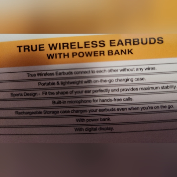 TWS F9 TRUE WIRELESS EARBUDS WITH POWER BANK, BLACK - Picture 5 of 7